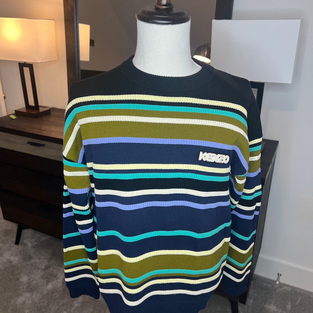 Kenzo Striped Logo Knit Jumper